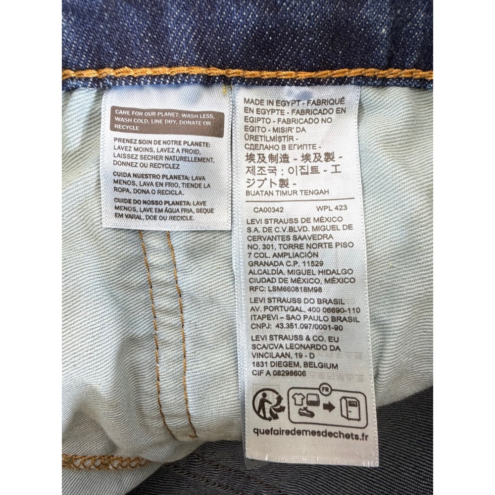 Levis 514 Straight Fit Mens Jeans 35x30 Dark Wash Indigo Blue Denim Classic - Picture 9 of 10